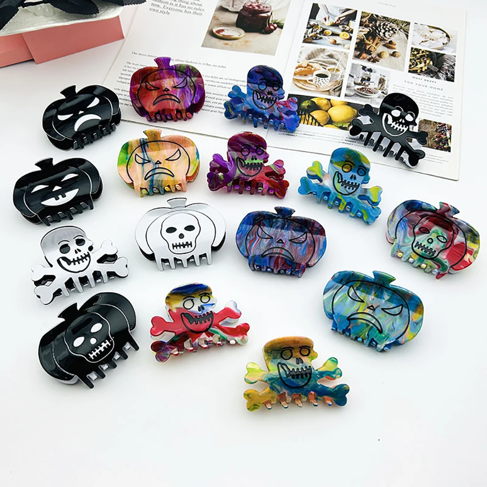 

Acrylic Halloween Hair Claw Funny Festival Dress Up Pumpkin Hair Clip Terrifying Hairpin Halloween Cosplay Hair Accessories