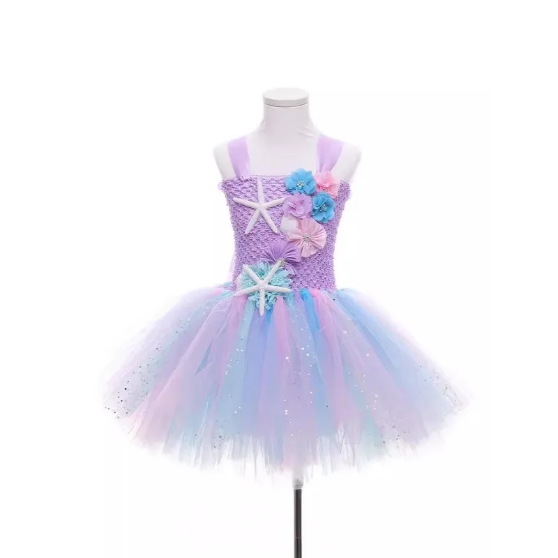 Vestidos de princesa de sirena para niños, ropa de Cosplay para niñas, estilo europeo y americano, gran oferta de Halloween