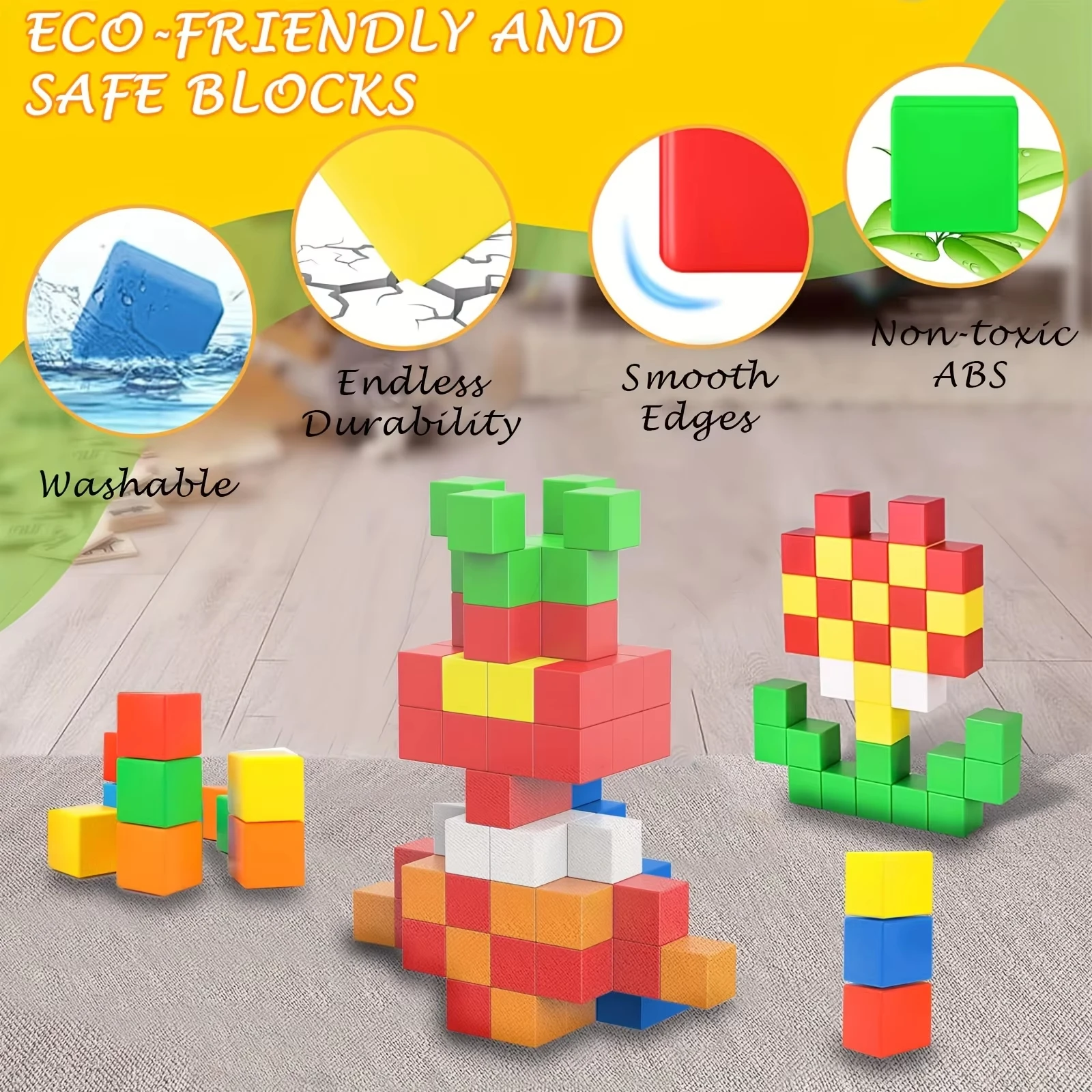 DIY 64PCS Magnetische bouwstenen Model Educatief Zintuiglijk Speelgoed Bouwkubus voor Jongens Meisjes Kinderen Kerst Verjaardagscadeautjes