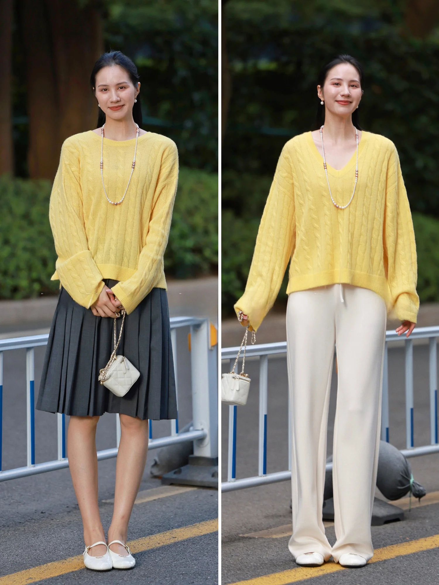 

Вязаный свитер WinnieTang Kangsentini 00% Cashmere Vintage с V-образным вырезом, двусторонний, с узором «косы», женский, модный