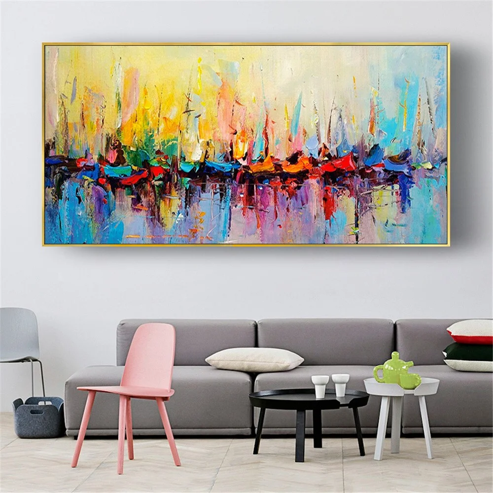 

100% Handmade Art Paint Landscape Oil Paintings Wave Mural Art Wall Painting Canvas Paint Home Decoration Sea View