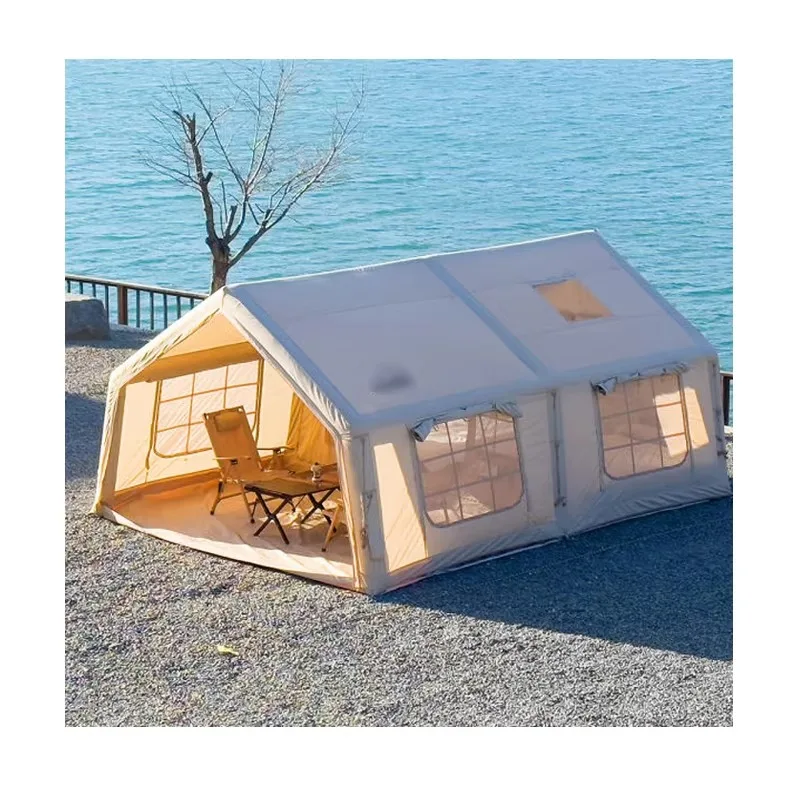 

3-4 Person Portable Canvas Waterproof Blow up Glamping Travel Tents air Tent Outdoor Inflatable Camping Tent
