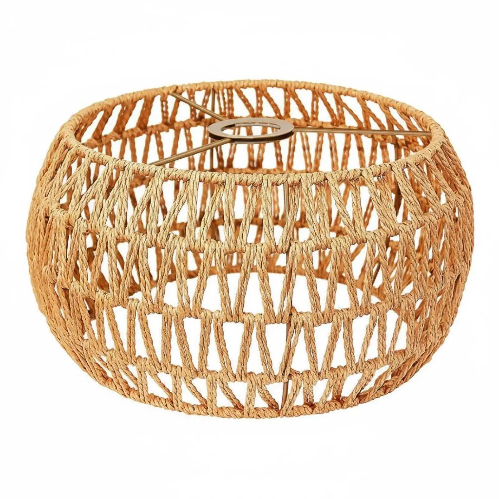 Handwoven Lamp Shade Organic Texture Rattan Lampshade for E27 Floor Lamp Cozy Home Lighting