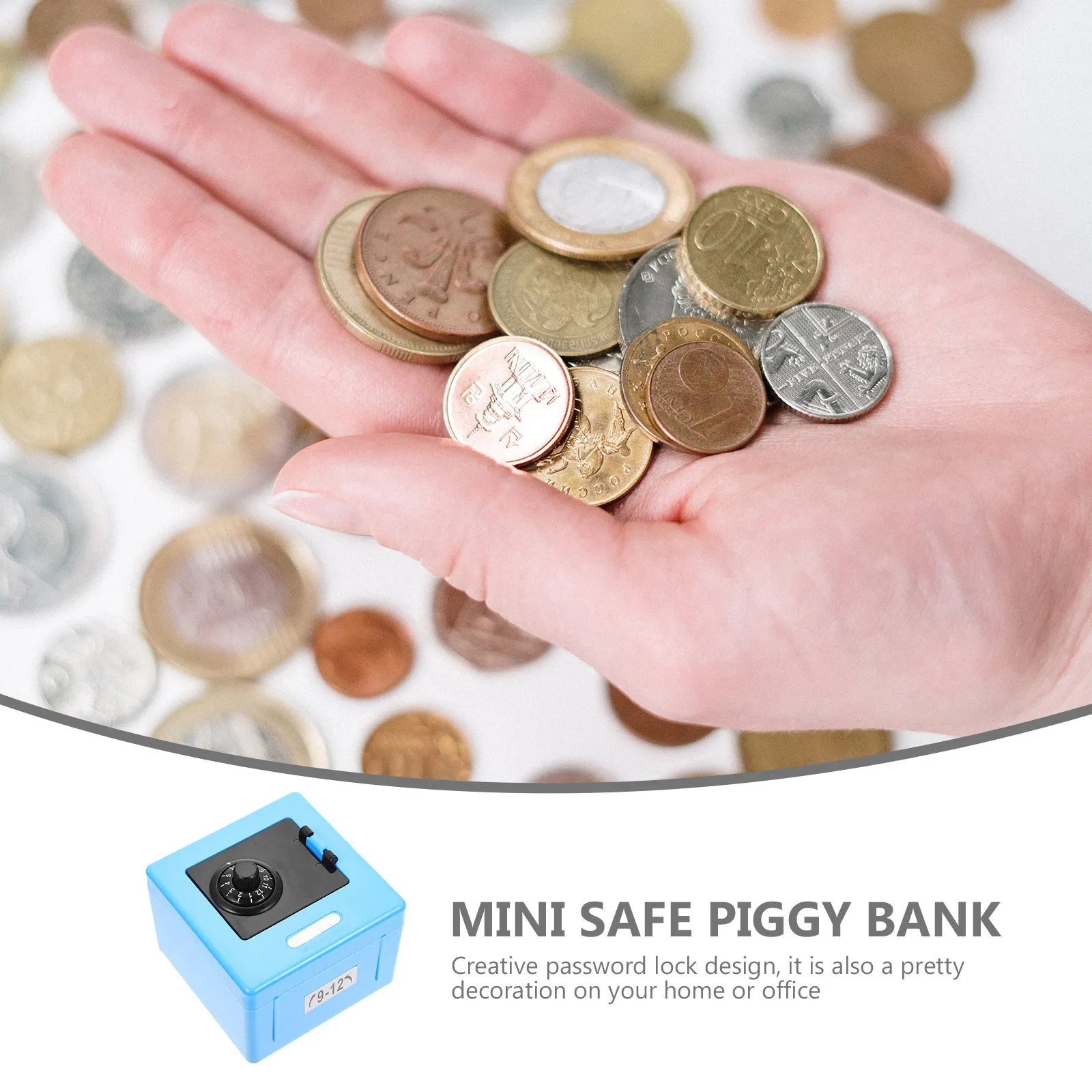 Children Password Mini Strongbox Plastic Safe Small Money Container Home Desktop Storage Box for Kids Money Pot