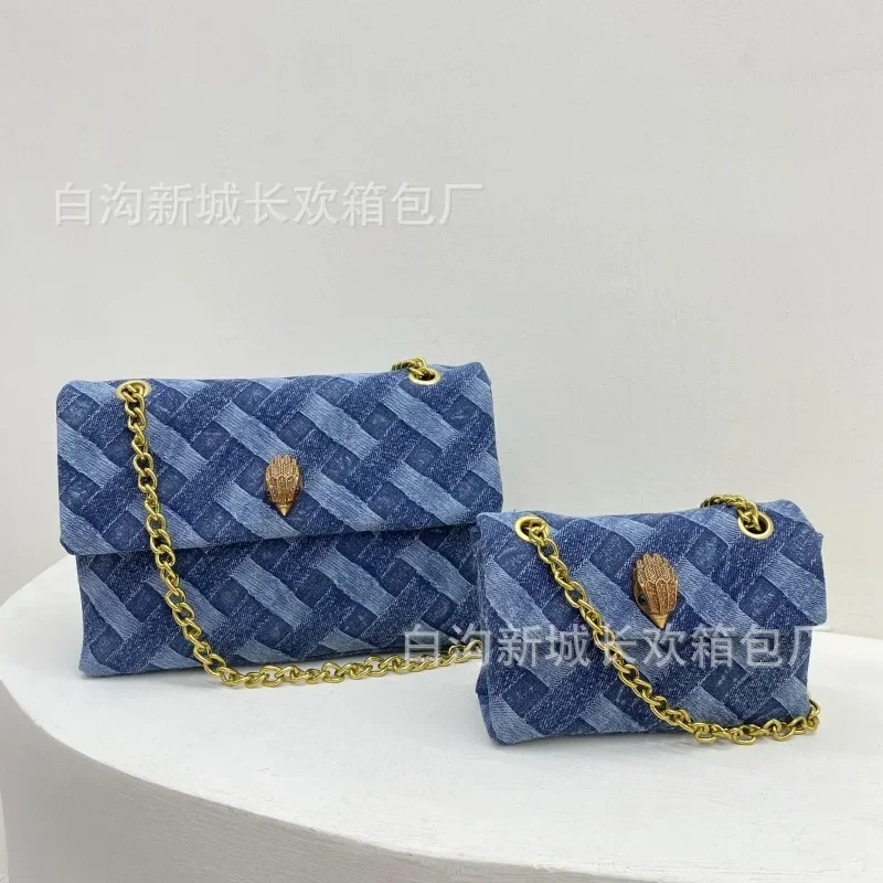 

KURTGE GEIGERE LONDON BagsBag Summer Women's Versatile Woven Denim Eagle Head Bag European And American Hot Chain Small Square B