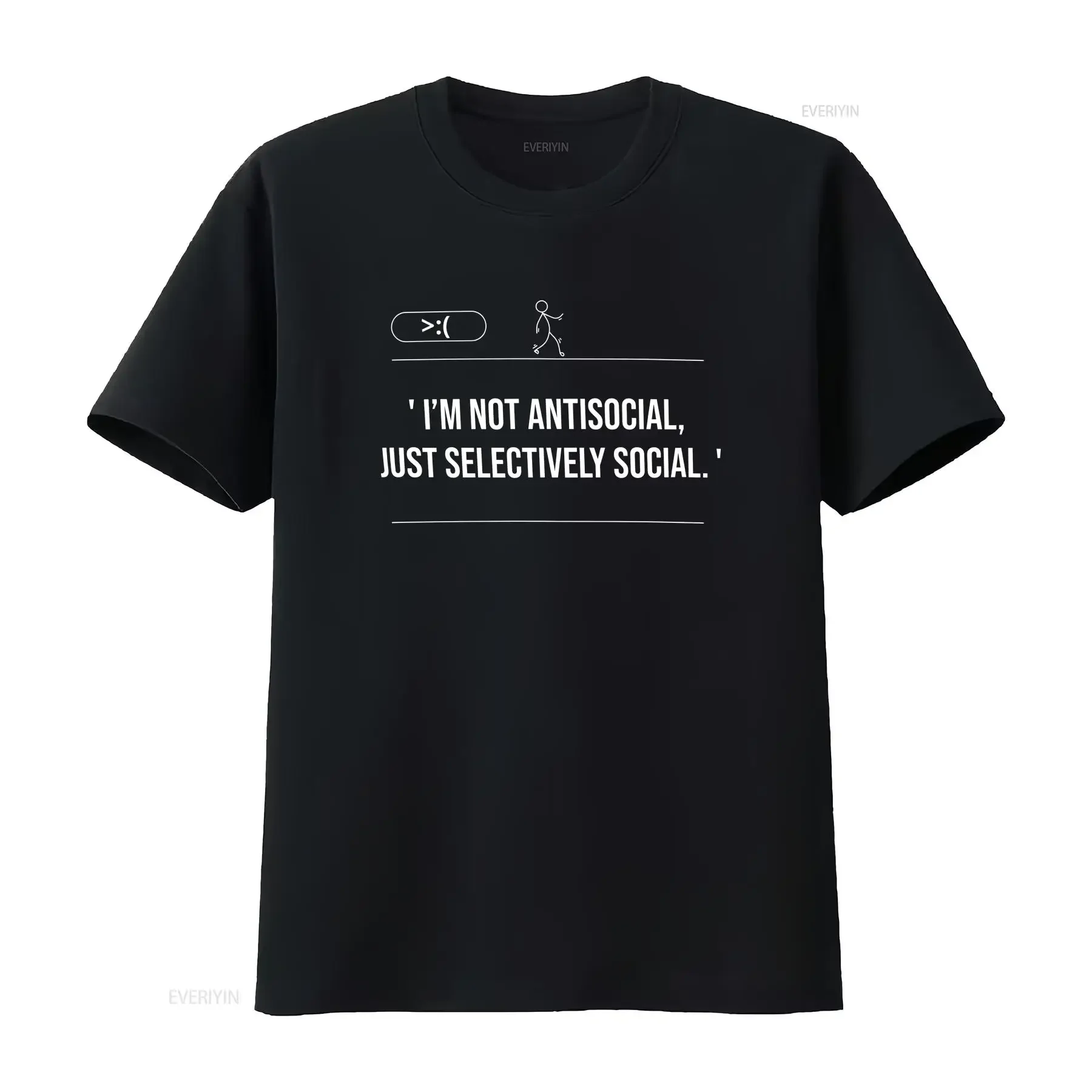 I'm Not Antisocial Just Selectively Social Funny Sarcastic T Shirt Witty Introvert Humor vintage Washed Comfortable streetwear