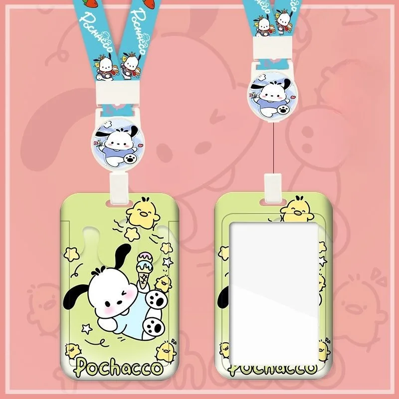 

Sanrio Anime Figure Christmas Gift Cute Card Holder Hello Kitty Kuromi My Melody Kawaii ID Card Schoolbag Decoration Merchandise