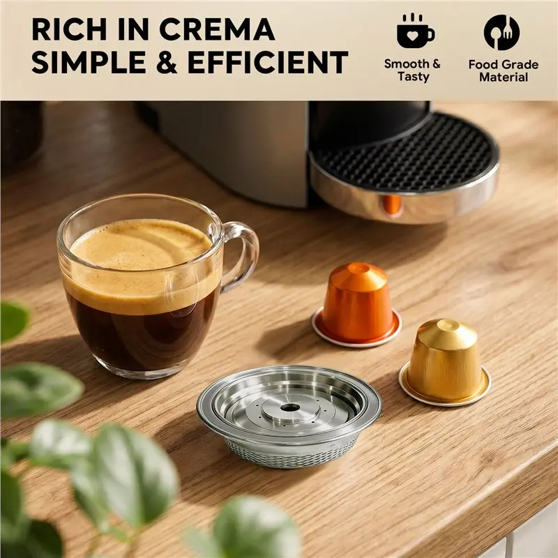 ABLN-Reusable Coffee Capsule Adapter For Nespresso Vertuo / Vertuoline Next - Converts To Vertuo Pods Compatible Parts
