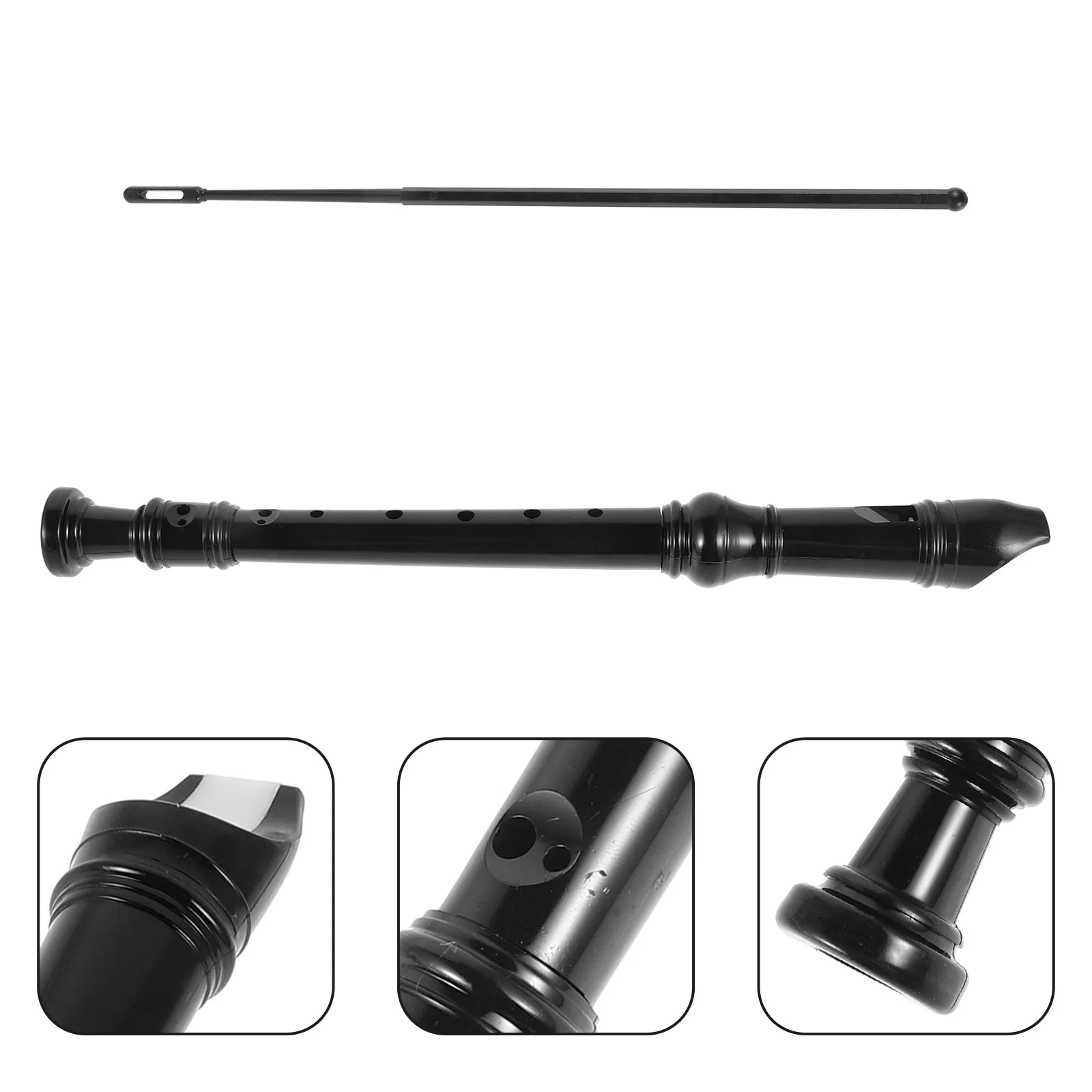 أسود شفاف 8 حفرة مسجل سوبرانو ABS البلاستيك آلة الرياح الموسيقية للمبتدئين المدرسة الممارسة الشخصية