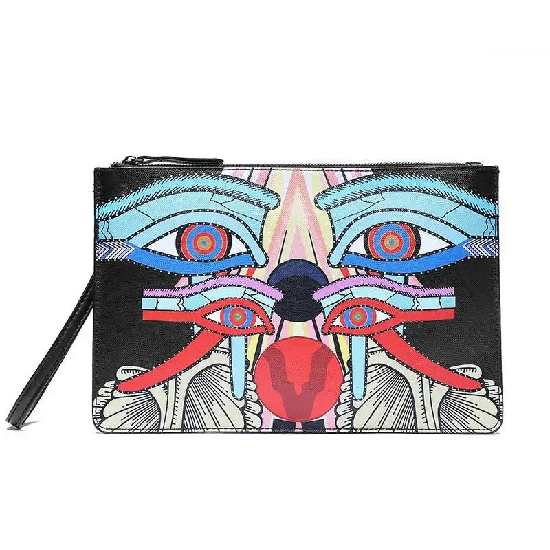 Fashion Eyes Printed Clutches Men Large-capacity Unisex Clutch Bag Men\'s Hand Bags Clutches Casual Men Shoulder Bag Wrist Bags