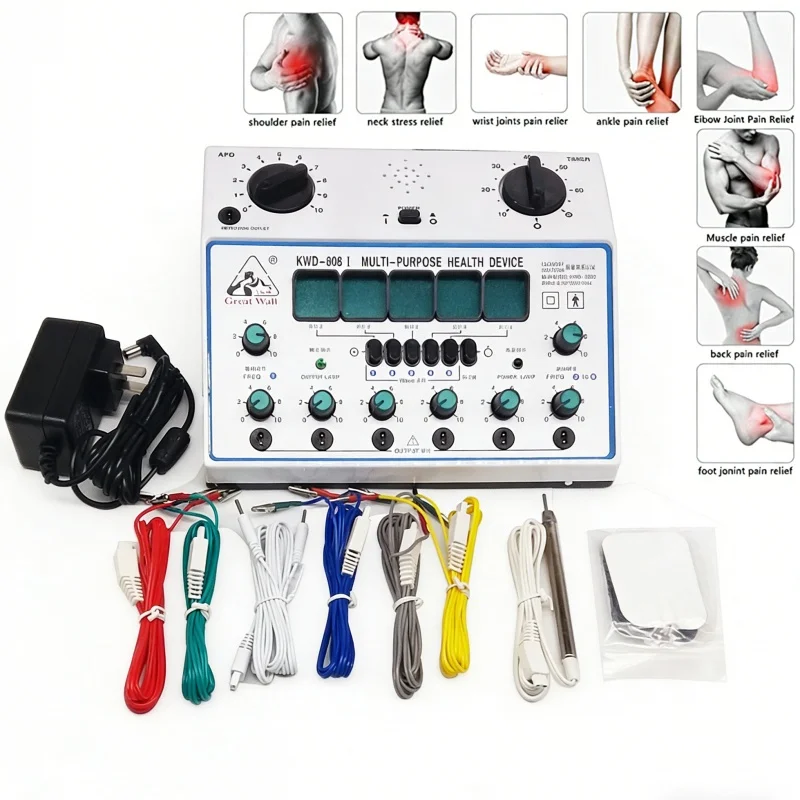 6 Outputs 5 Waveforms Electric Pulse Acupuncture Stimulator Relax Sore Frozen Neck Shoulder Waist Lumbar Hips Leg Body Massage
