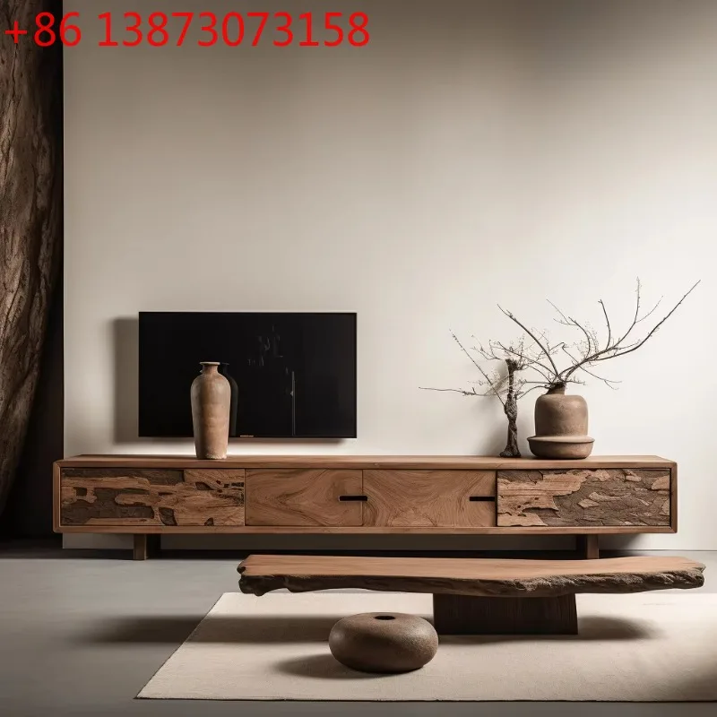 Wooden Living Room TV Stands Advanced Minimalist Designer Floor Bedroom TV Cabinet Modern Nordic Log Fernsehtisch Furniture