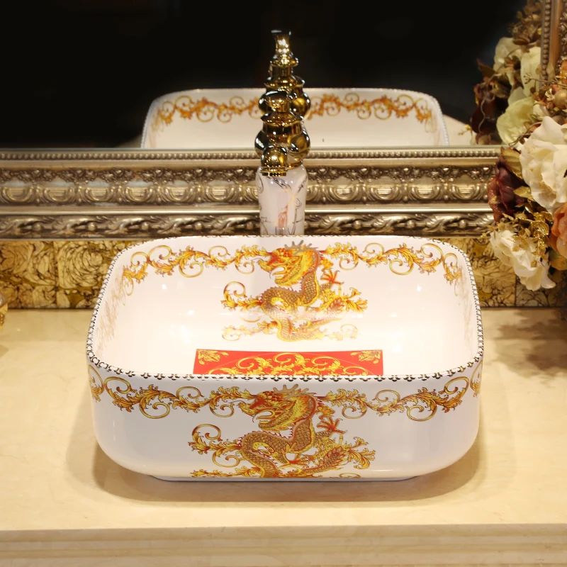 

Керамическая раковина для ванной, умывальник, раковина, квадратный глазурованный драгоценный камень.