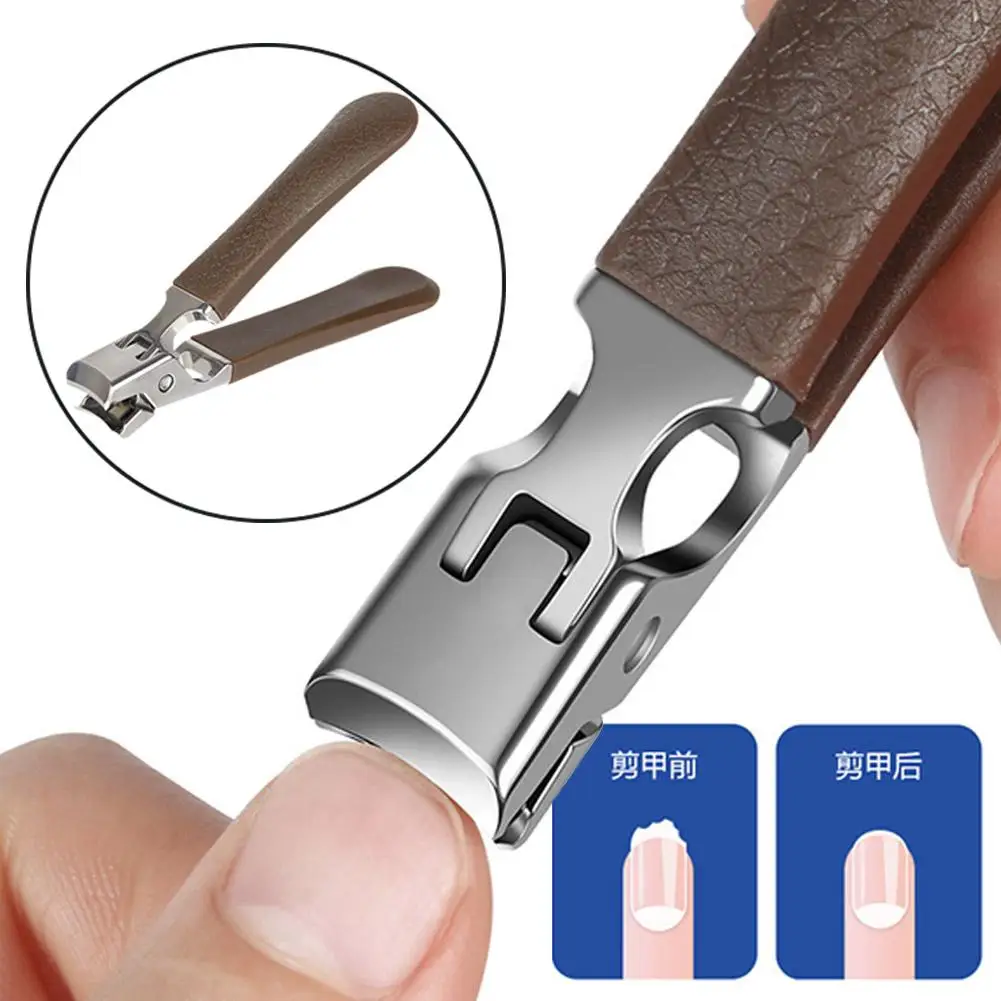 

Stainless Steel Open Nail Clippers Anti-splash Nail Clippers Thick Hard Toenail Special For Household Use W9Q0