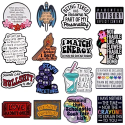 Parental Advisory Enamel Pins Funny Quotes Brooches Badge Lapel Pin Clothes Hat Backpack Accessories Creative Jewelry Gifts