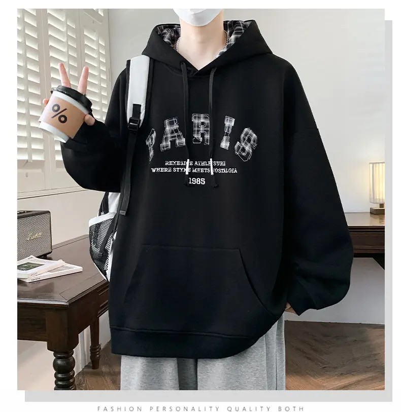 Modische Herren Casual Baumwoll-Hoodies Frühling Herbst Sport Outdoor Kapuzenpullover Streetwear Pullover Jugend Top Hoody Kleidung – Detail 10