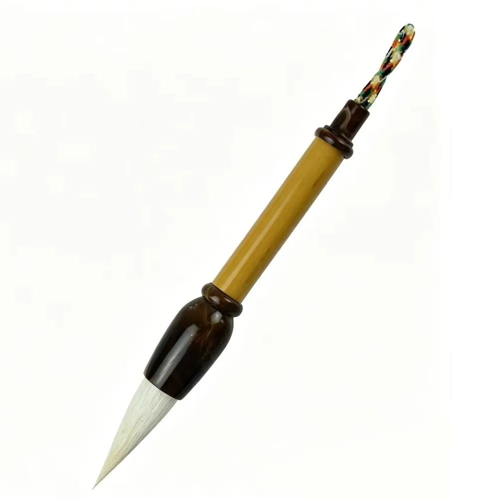 Portable Mini Chinese Calligraphy Brush 9cm Traditional Ink Pocket Size Writing Brush Bamboo Handle Watercolor Painting