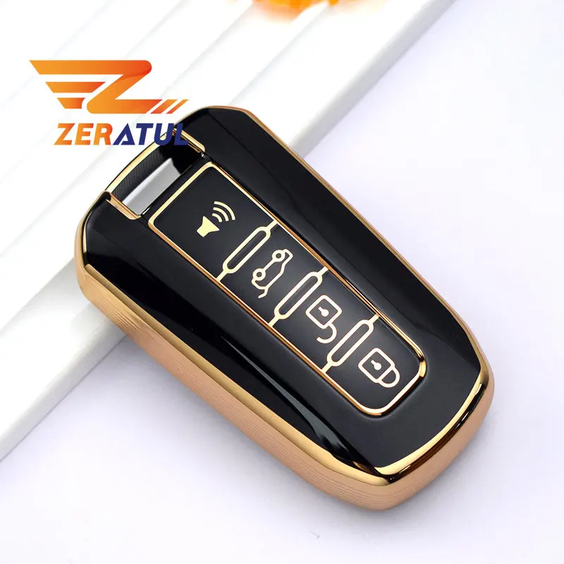 3/4Buttons TPU Car Shell Fob Holder Chain for Ssangyong Actyon Kyron Rodius Tivolan Ssangyong Korando C Rexton W Key Case Cover