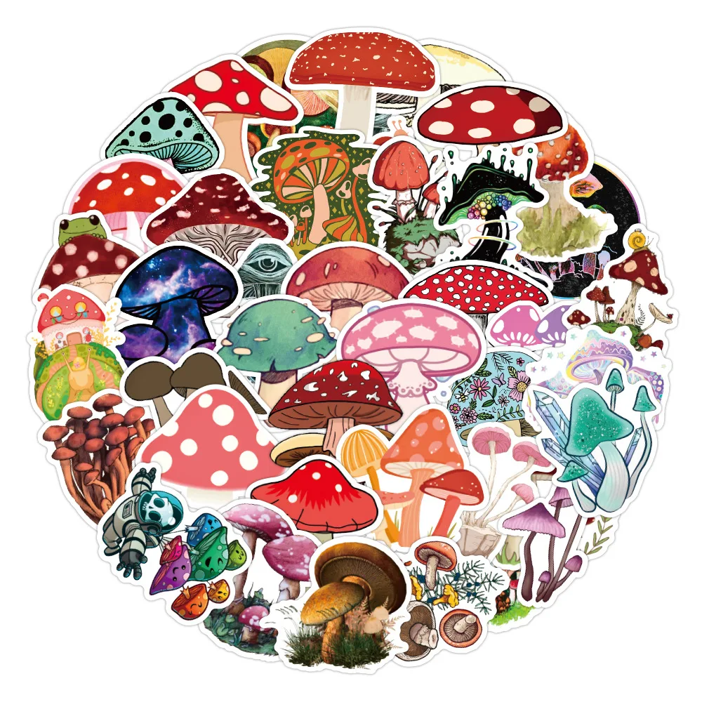 3 Sets = 150PCS Mushroom Graffiti Stickers Notebook Scooter Refrigerator Water Cup Stickers