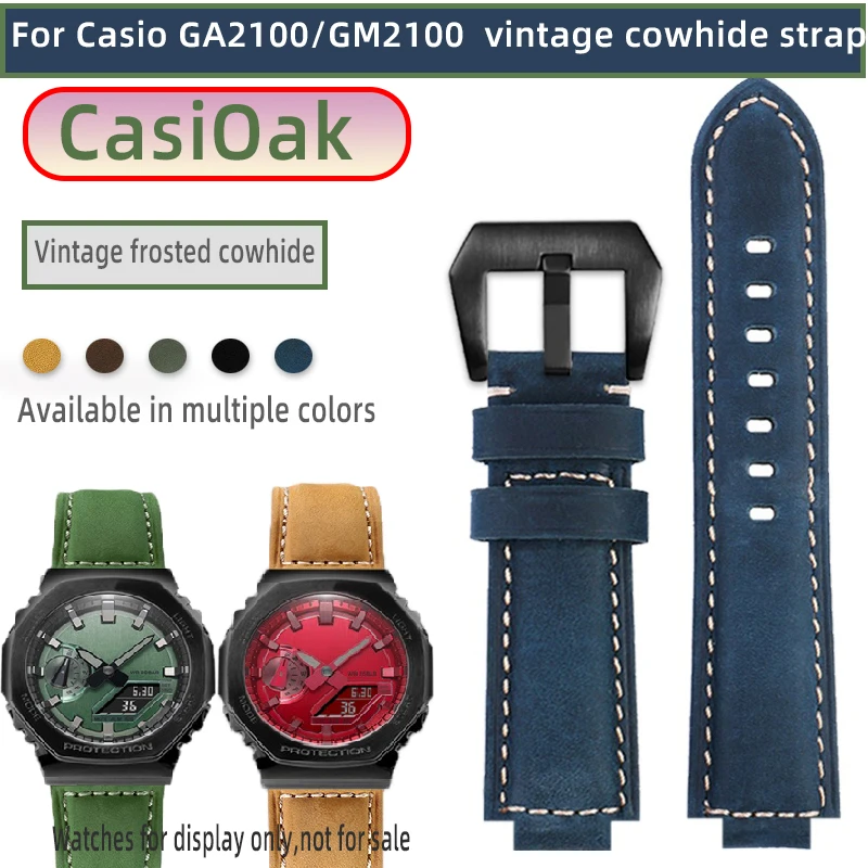 For Casio Leather strap 16mm GA2100 G-Shock GM100 GM120 GM5600 GW-B5600 GW-M5610 GWX-5600 Modified Watchband Frosted watchband