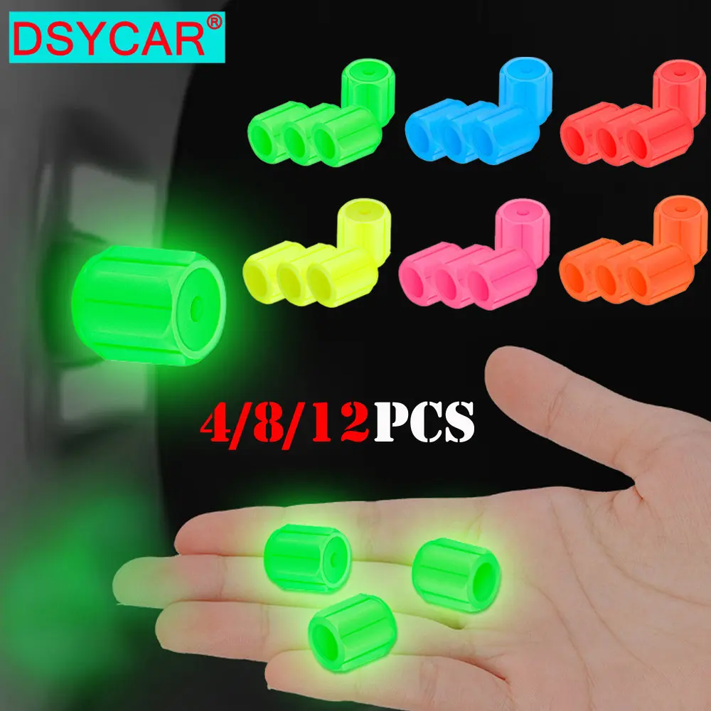 

4/8/12Pcs Universal Fluorescent Car Tire Valve Caps, Durable Tire Pressure Caps for Most Cars, Motorcycles, Trucks, and Bicycles