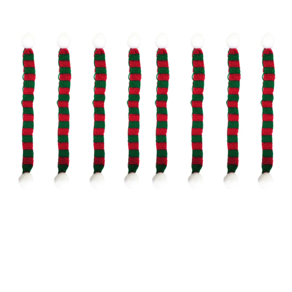 

8 pcs 1X23Cm Christmas Mini Scarf For Pet Dog Knitted Neckwear Red Green Holiday Decorative Accessory Clothing Snowman