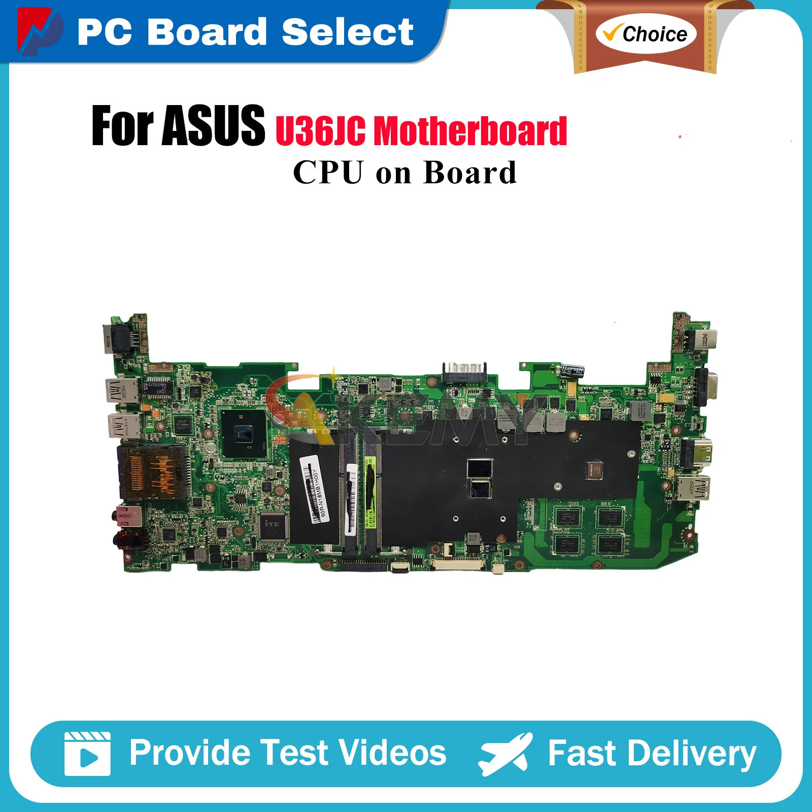 

U36JC Laptop Motherboard For ASUS ZenBook U36JC U36J Notebook Mainboard With i3 i5 i7 CPU 100% tests OK fast shipping stk