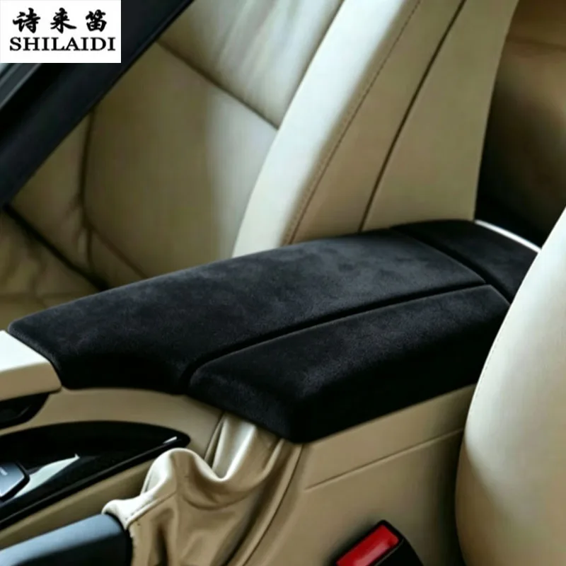 Suede leather For BMW 5 Series E60 2004-2026 RHD Drive Car Center Console Stowing Tidying Armrest Box Cover Sticker Accessories