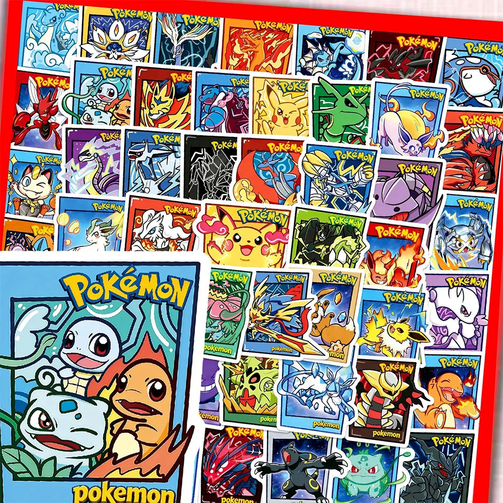 

10/30/50pcs Funny Anime Pokemon Small Card Stickers Cute Cartoon Pikachu Gengar Decals DIY Laptop Phone Luggage Sticker Packing
