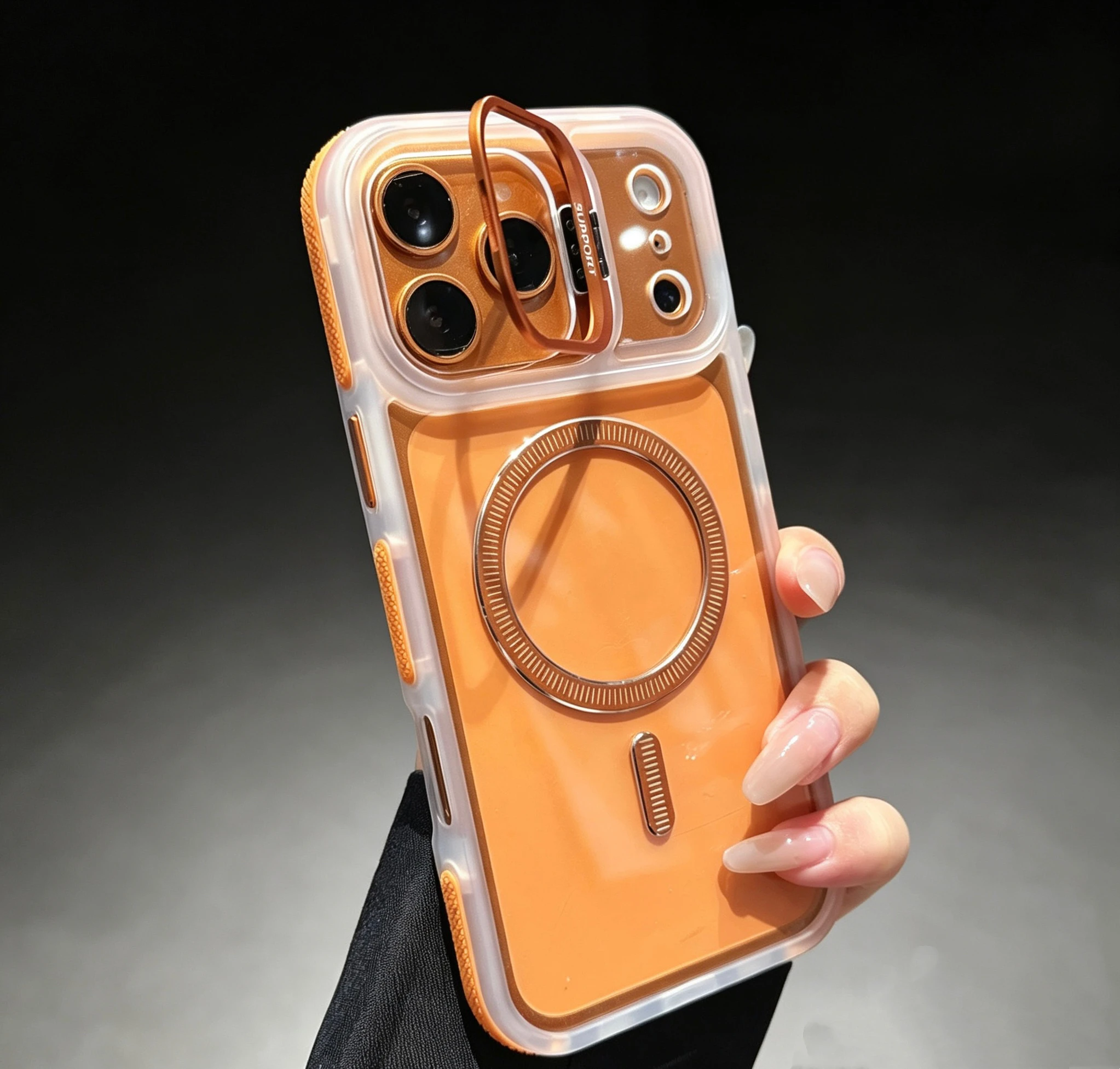 Magnetic Charging Stand - Роскошный ударопрочный прозрачный чехол для iPhone