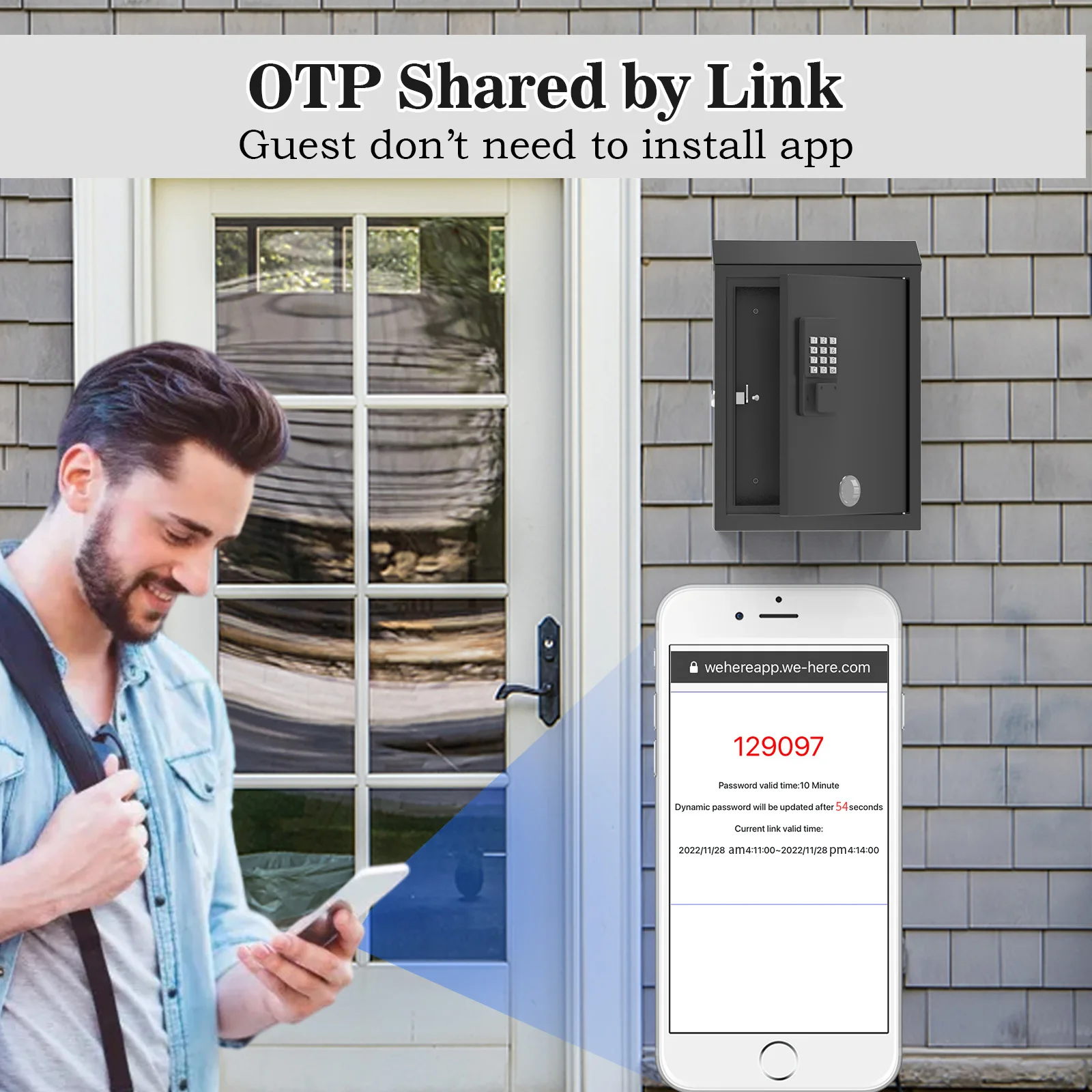 Modern Residential Wall Mounted Mailbox With Digital Smart Lock Mail Post Box Letter Box