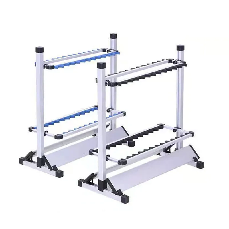 24スロット釣り竿ラック-アルミ合金製-釣り竿ディスプレイホルダー-オーガナイザー-組み立て簡単-固定フレーム-釣り道具ツール