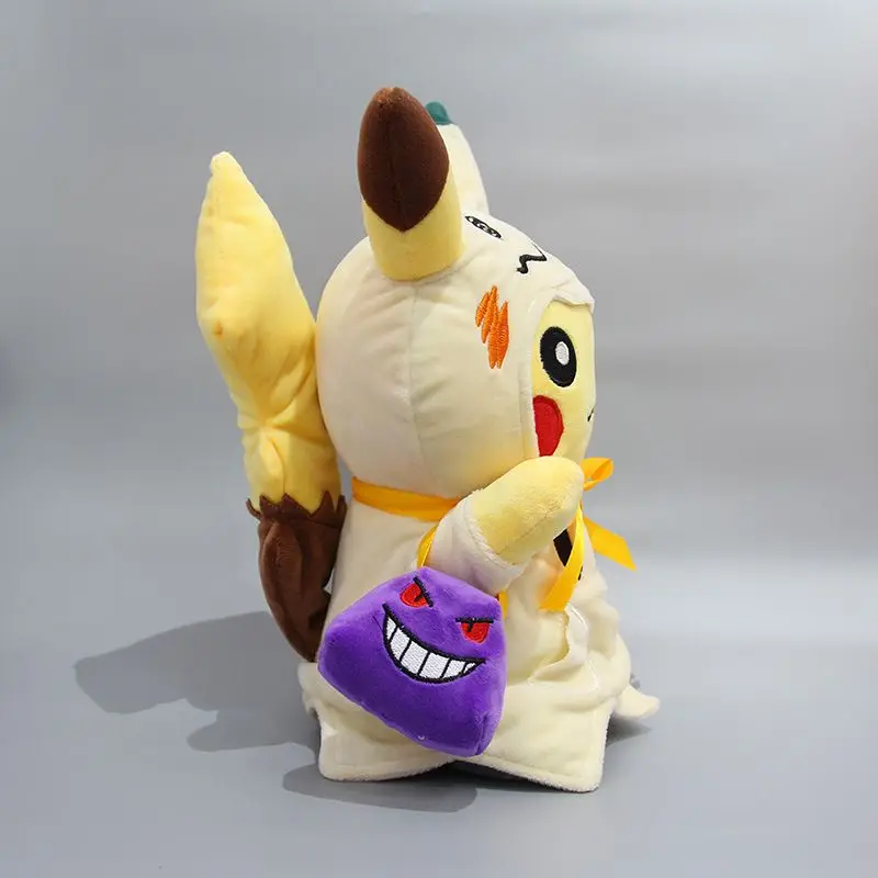 子供のためのカワイイポケモンコスプレおもちゃ,漫画のぬいぐるみ,ピカチュウ,mimikyu,morpeko,gengar,ハロウィーンの贈り物