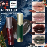 Brillo de labios Girlcult Unreal-4 tonos, textura brillante iridiscente, hidratante no pegajoso, apto para labios degradados, temporada navideña, fiesta