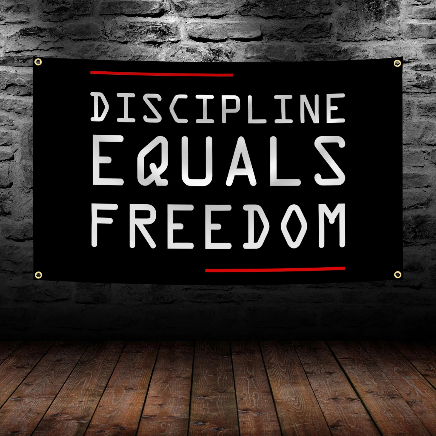90X150cm Discipline Equals Freedom Funny Flag Polyester Indoor/Outdoor Decor for Home Gym Decoration Banner Tapestry