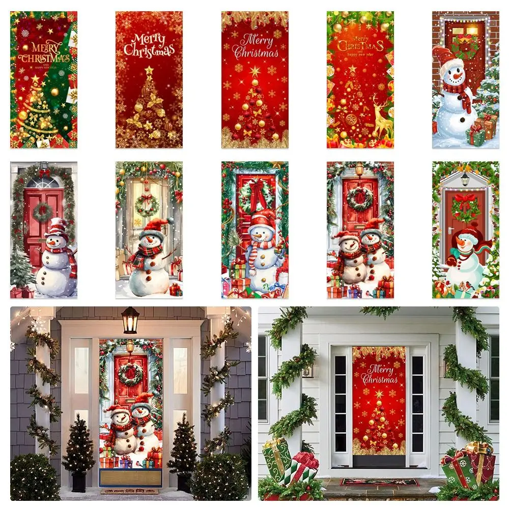 

Multi Scene Christmas Door Banner Party Decoration DIY Accessories Christmas Door Cover Background Decoration Snowman