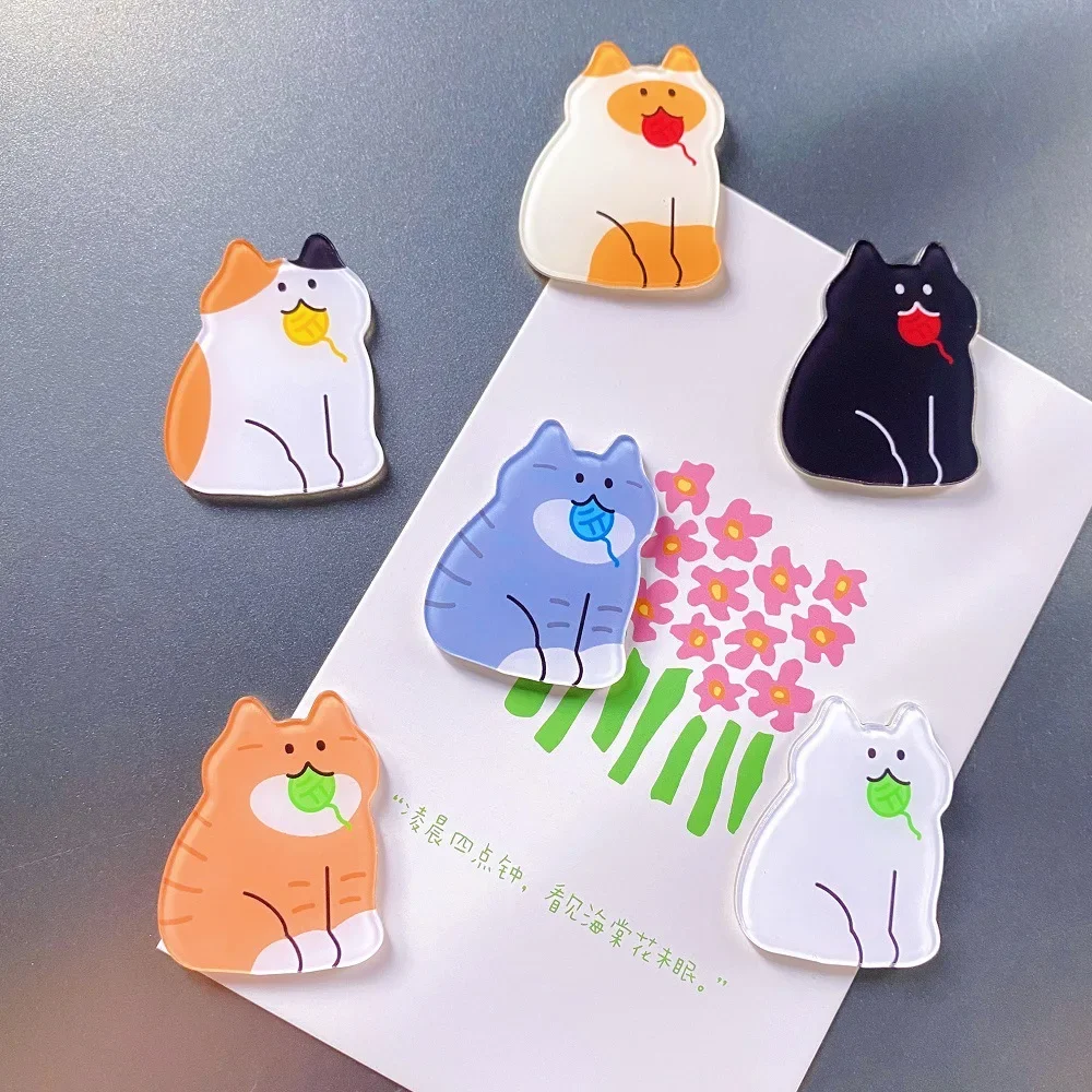 

5pcs Cute Cat Refrigerator Magnets Cartoon Fridge Blackboard Whiteboard Photo Message Magnets Decorative
