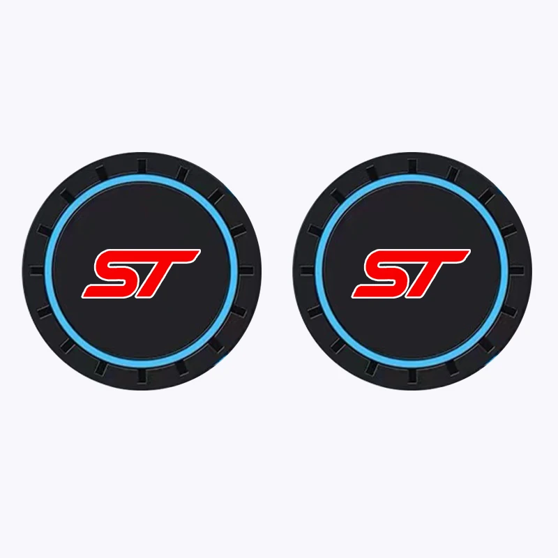 2pcs Car Water Cup Slot Protective Mat Silicone pad For ford ST st line Auto Non-slip mat accessories