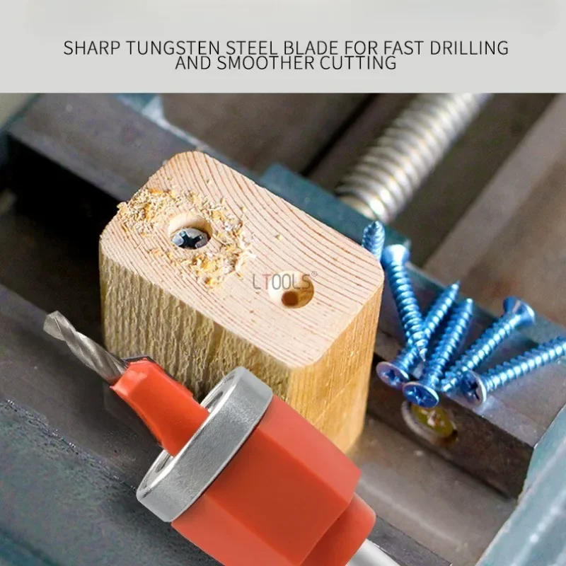 New 8mm Shank Countersink Drill Router Bit Alloy Core Limiter Screw Head Extractor Demolition Screws Carpentry Hole Drilling Bit