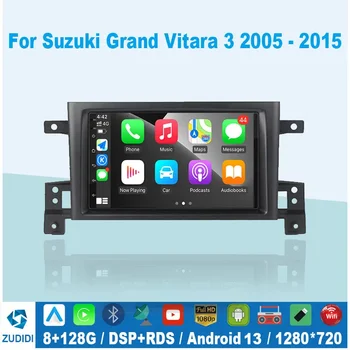 Radio de coche 2din Android 16 para Suzuki Grand Vitara 3 2005-2010 2011-2015 Radio de coche reproductor Multimedia GPS Carplay Androidauto WIFI 1