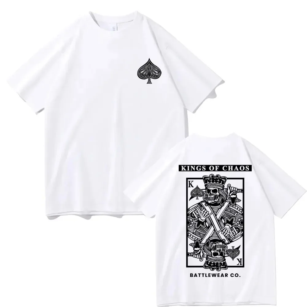 Kings of Chaos Battlewear Co Double Sided Print T-shirt Men Women Fashion Gothic Oversized T Shirts Male Vintage Casual Tshirt