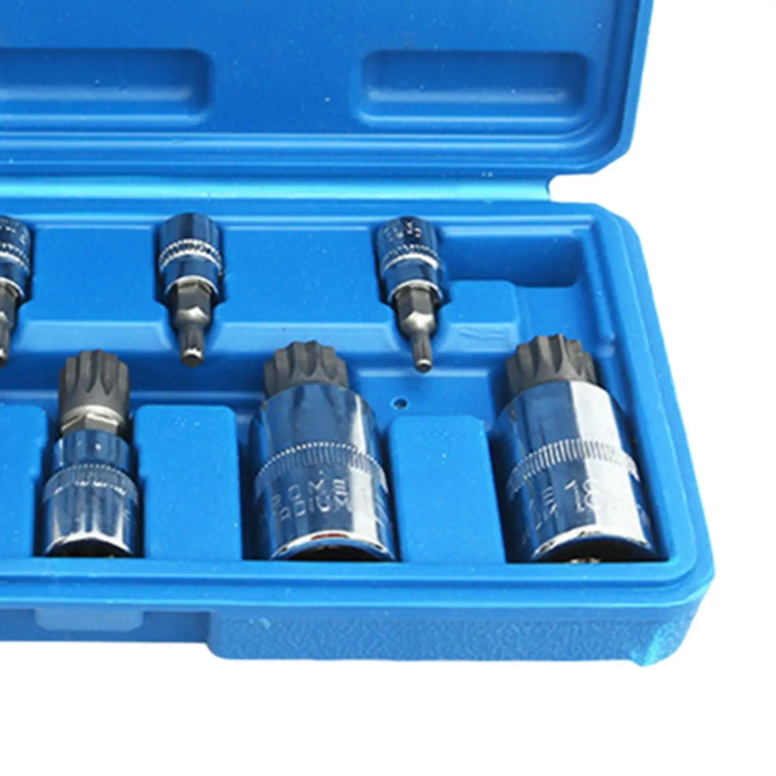 10Pcs Triple Square Spline Bit Socket Tamperproof Bit Portable with Storage Box for Untightening Screws Bolts Trucks