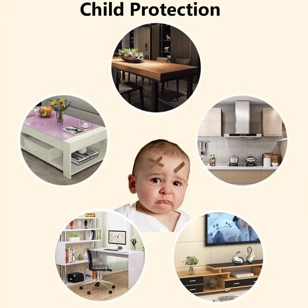 Tira de seguridad anticolisión para niños, Protector de esquina de mesa, protección de bordes, 4 piezas