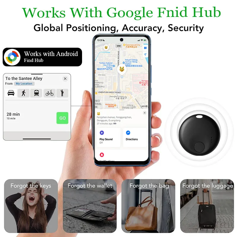 Wesolvet N-Tag Smart Tracker - Google Find Hub GFN Certified for Samsung Xiaomi OPPO Keys Wallet Bags Pets Car Battery Lasts Up