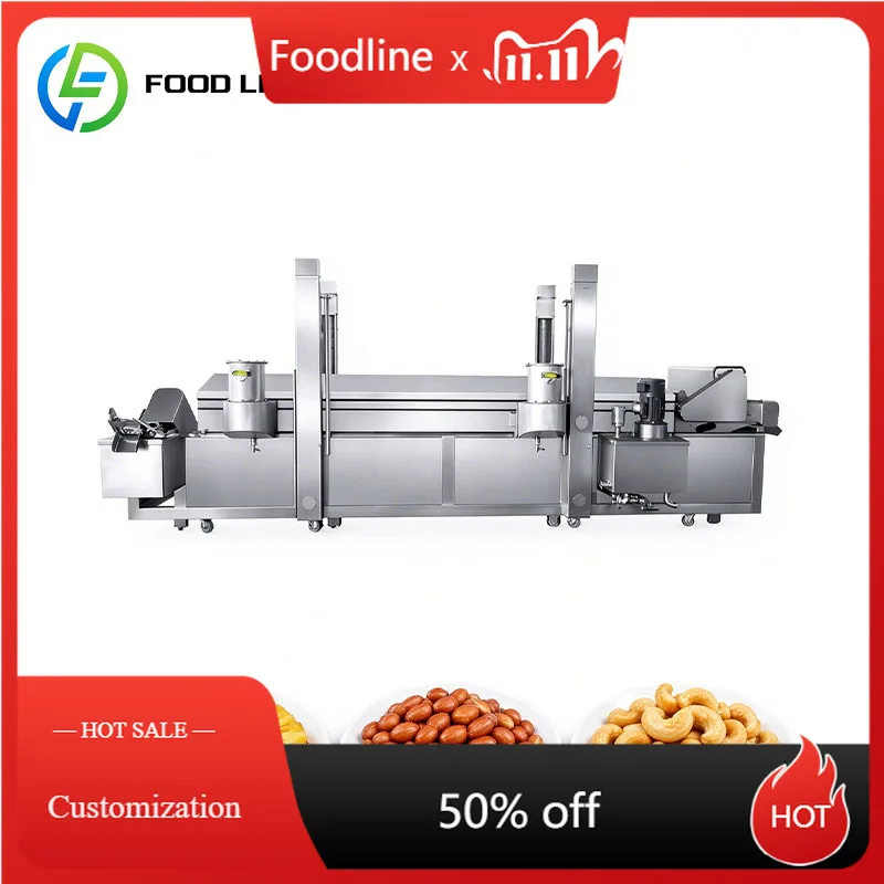 Continuous Continuous Deep Fryer Continuous Frying Machine Snack Fryer Potato Chips Onion Rings Nuggets Customized - Aliexpress Deal