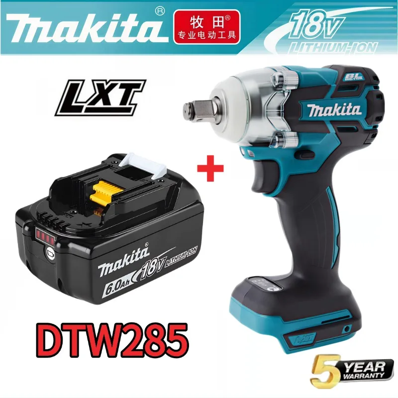 

Бесщеточный электрический шуруповерт Makita DTW285 18В, 280 Нм, с патроном 1/2 дюйма, аккумуляторный, совместим с батареями Makita 18В