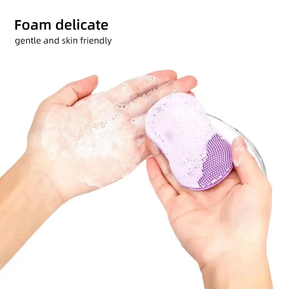 Mini Facial Cleansing Brush Soft Deep Cleaning Face Scrubber Multi-functional Silicone Blackhead Acne Cleansing Pad