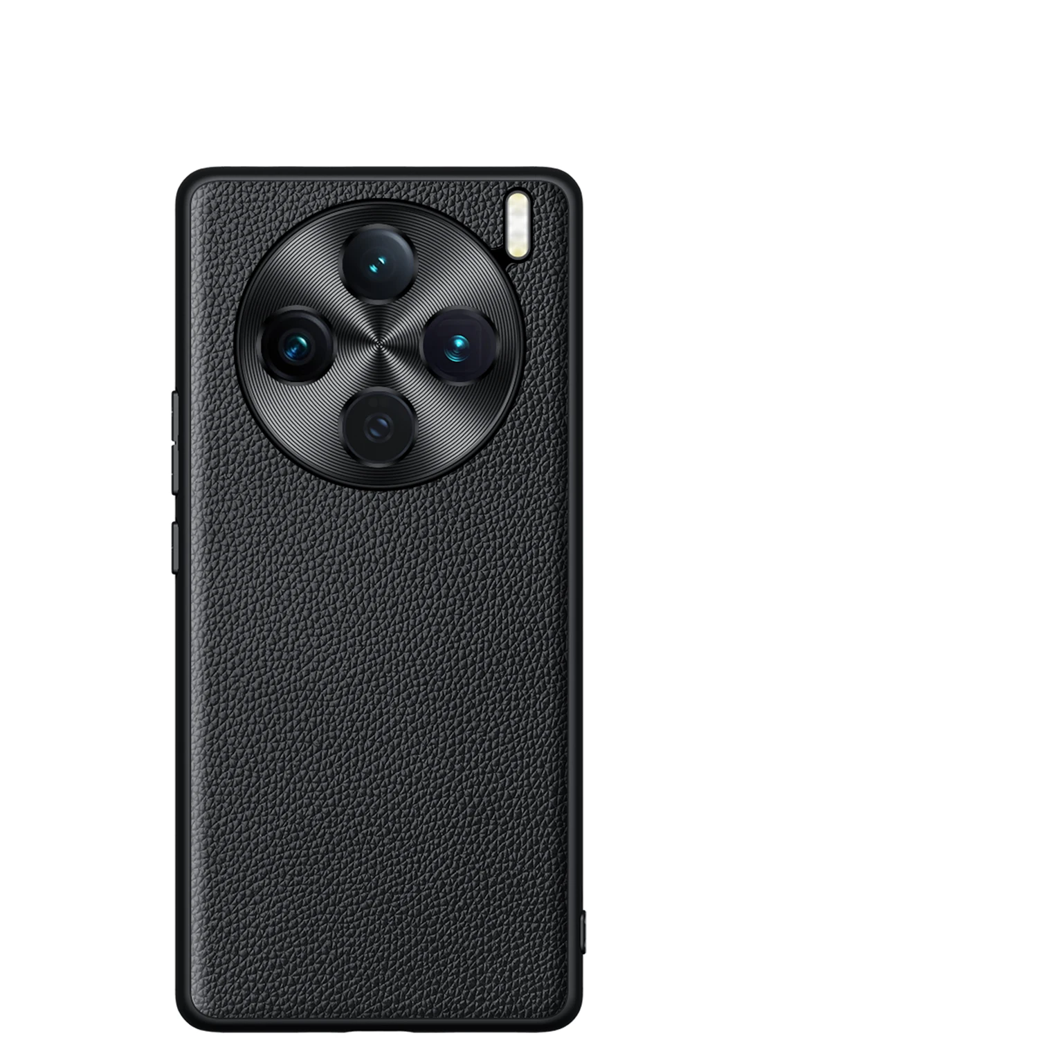 

Чехол для телефона из натуральной кожи с узором личи для vivo X200 X100 Ultra X100s Pro X200s, металлическая защита объектива, противоударная задняя крышка