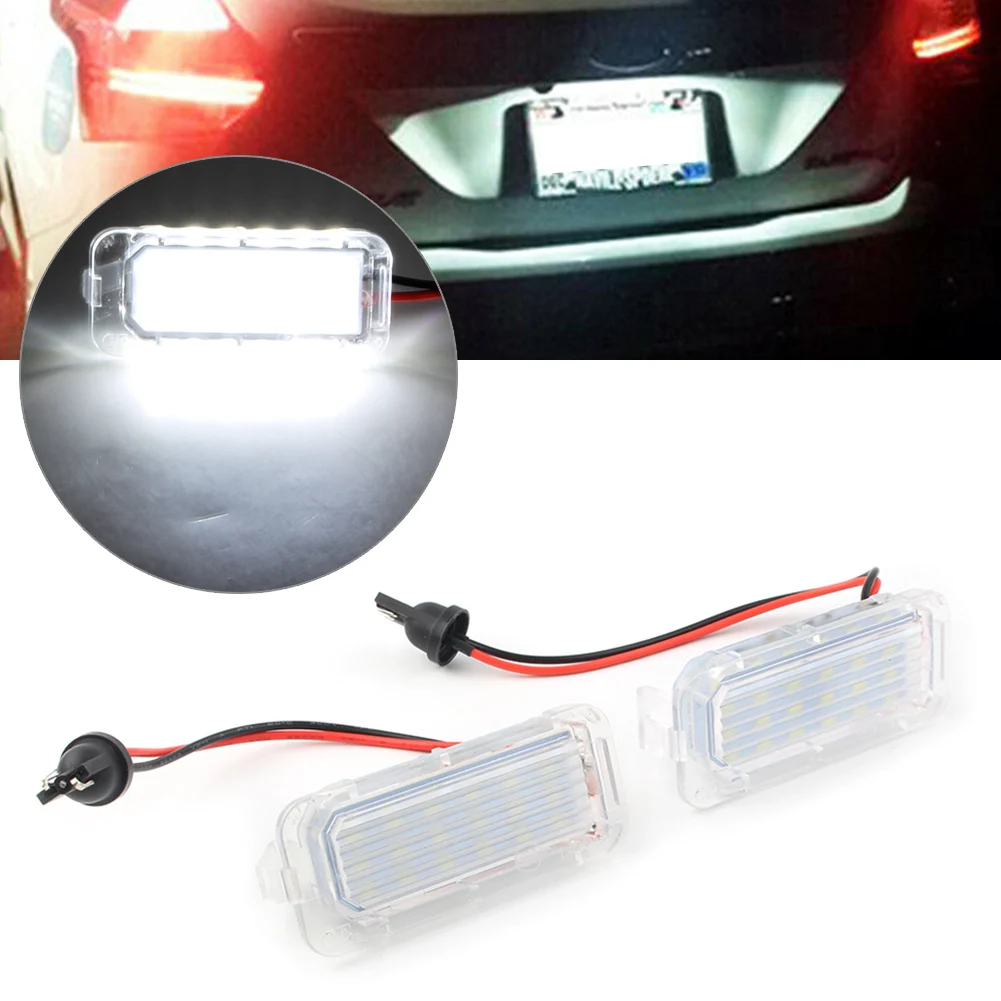 Auto 2Pcs SMD 18 LED License Plate Light For Jaguar XF 2007-2018 & For Ford Focus Fiesta C-Max Kuga Mondeo Ranger S-MAX C-MAX