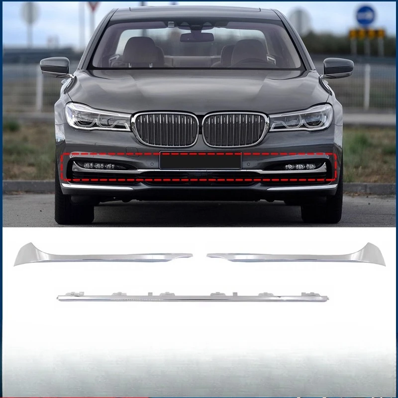 Applicable to BMW 7 Series G12 front bumper bright strip 730 electroplated trim strip 740 chrome-plated strip 750